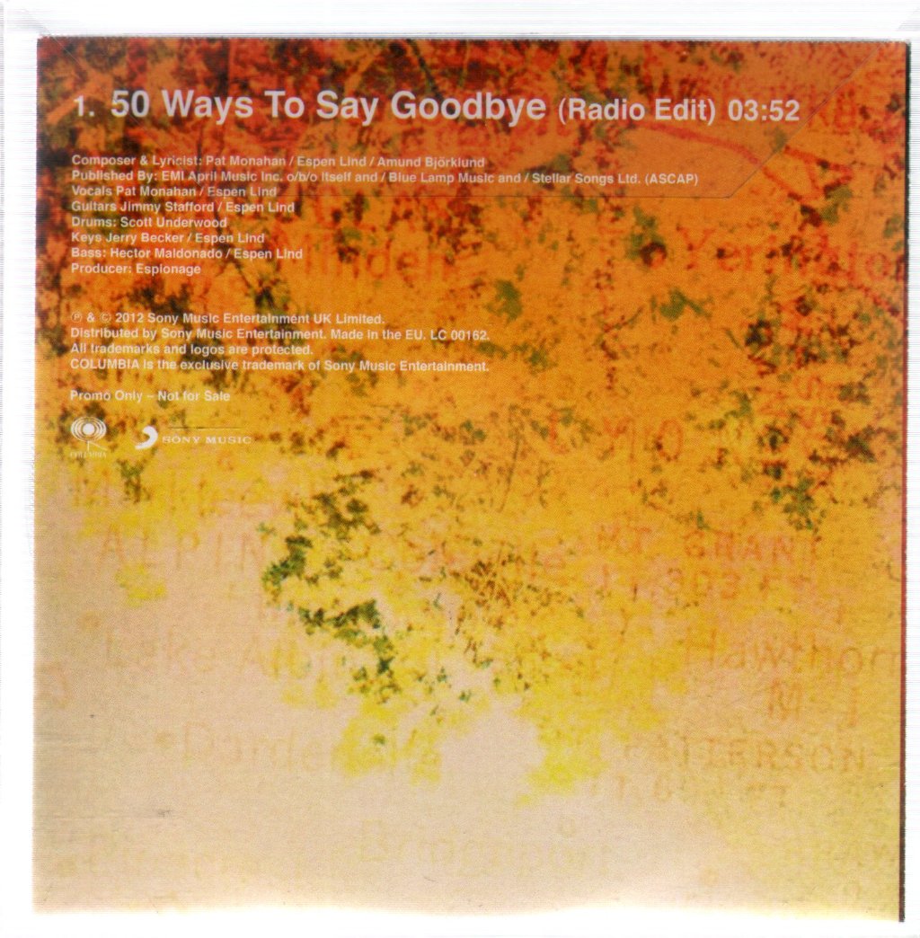 Train - 50 Ways To Say Goodbye - Cdr
