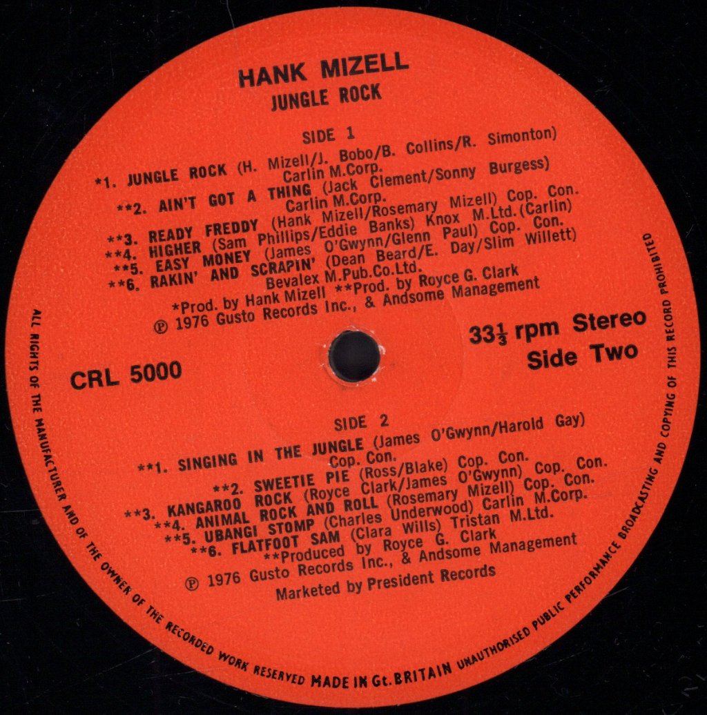 Hank Mizell - Jungle Rock - Lp