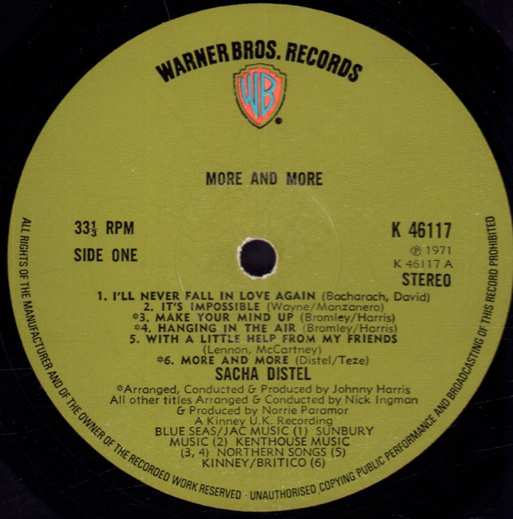 Sacha Distel - More And More - Lp