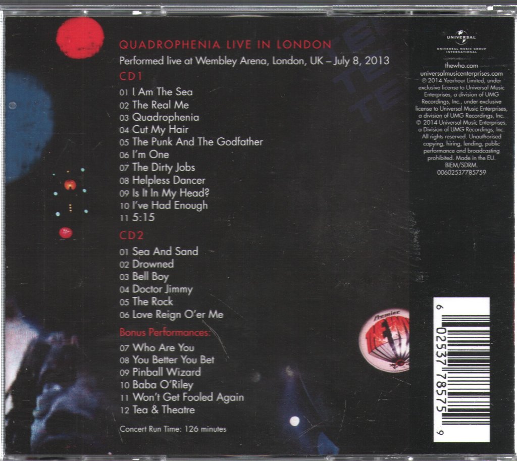 Who - Quadrophenia: Live In London - Double Cd
