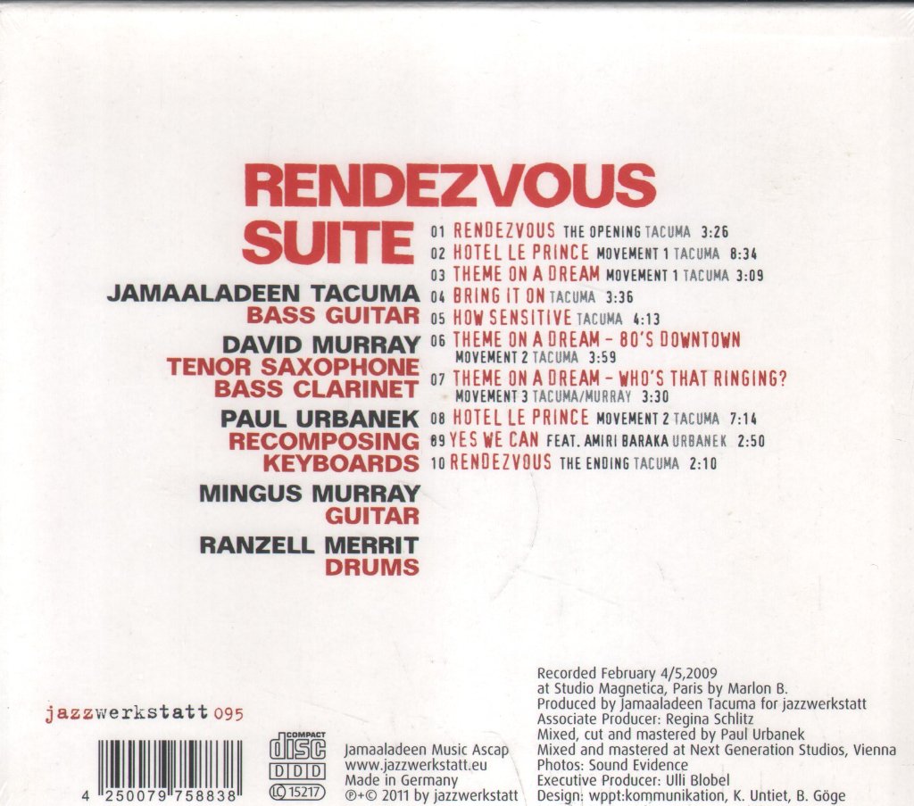 David Murray, Jamaaladeen Tacuma - Rendezvous Suite - Cd