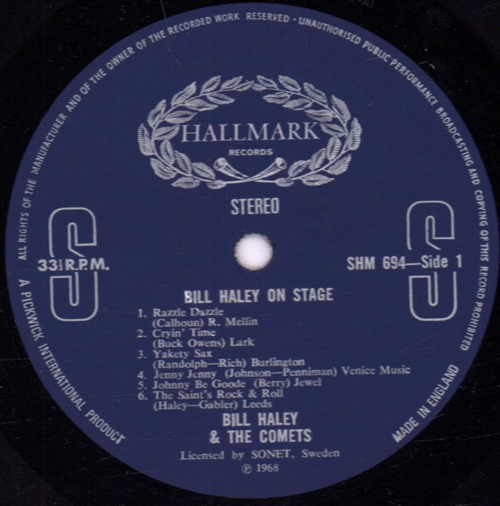 Bill Haley And His Comets - Bill Haley On Stage - Lp