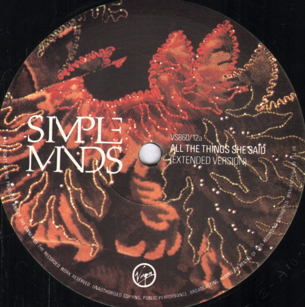 Simple Minds - All The Things She Said - 12 Inch
