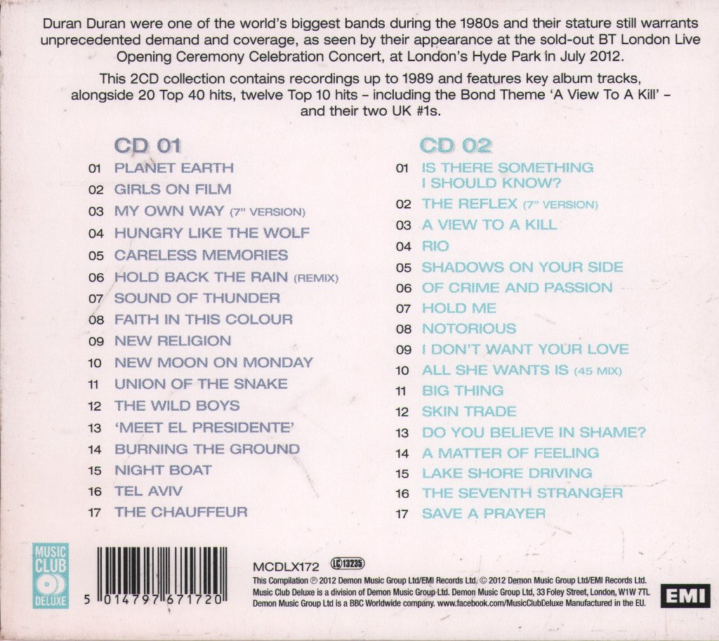Duran Duran - The Biggest And The Best - Double Cd