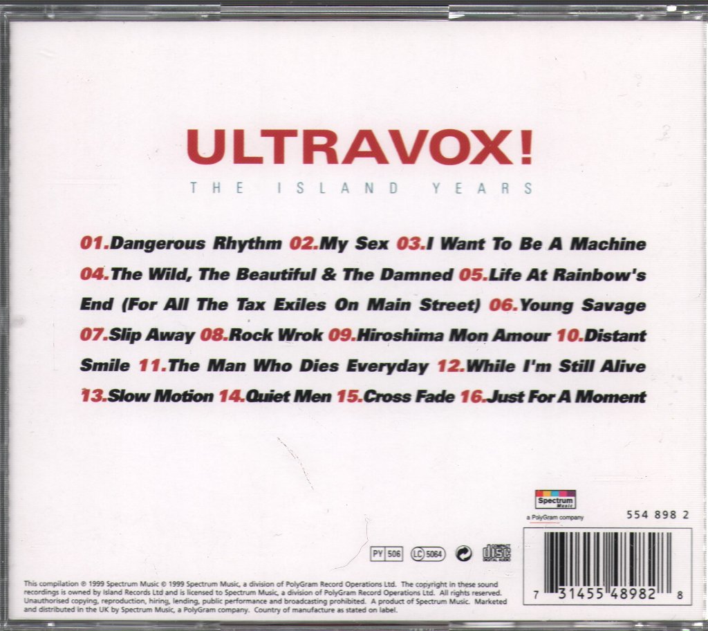 Ultravox - Island Years - Cd