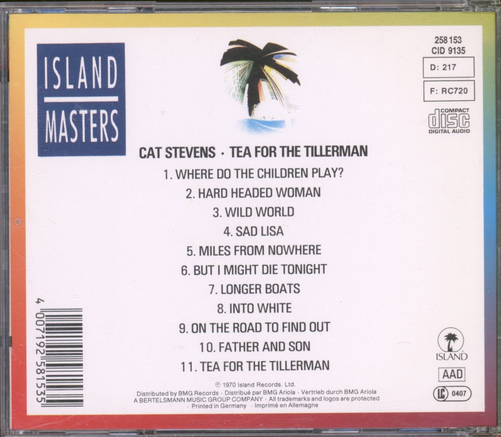 Cat Stevens - Tea For The Tillerman - Cd