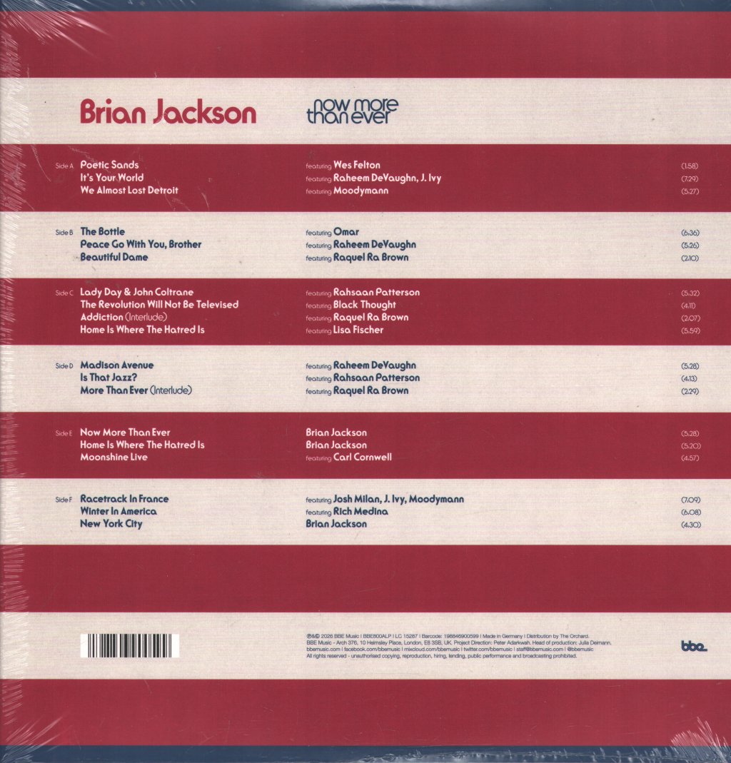 Brian Jackson - Now More Than Ever - Triple Lp