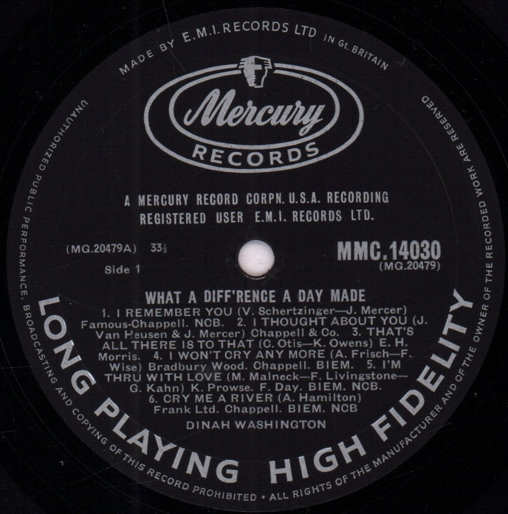 Dinah Washington - What A Diff'rence A Day Makes - Lp