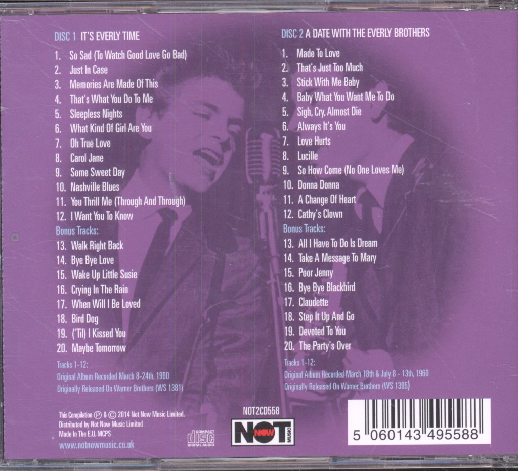 Everly Brothers - It's Everly Time / A Date With The Everly Brothers - Double Cd