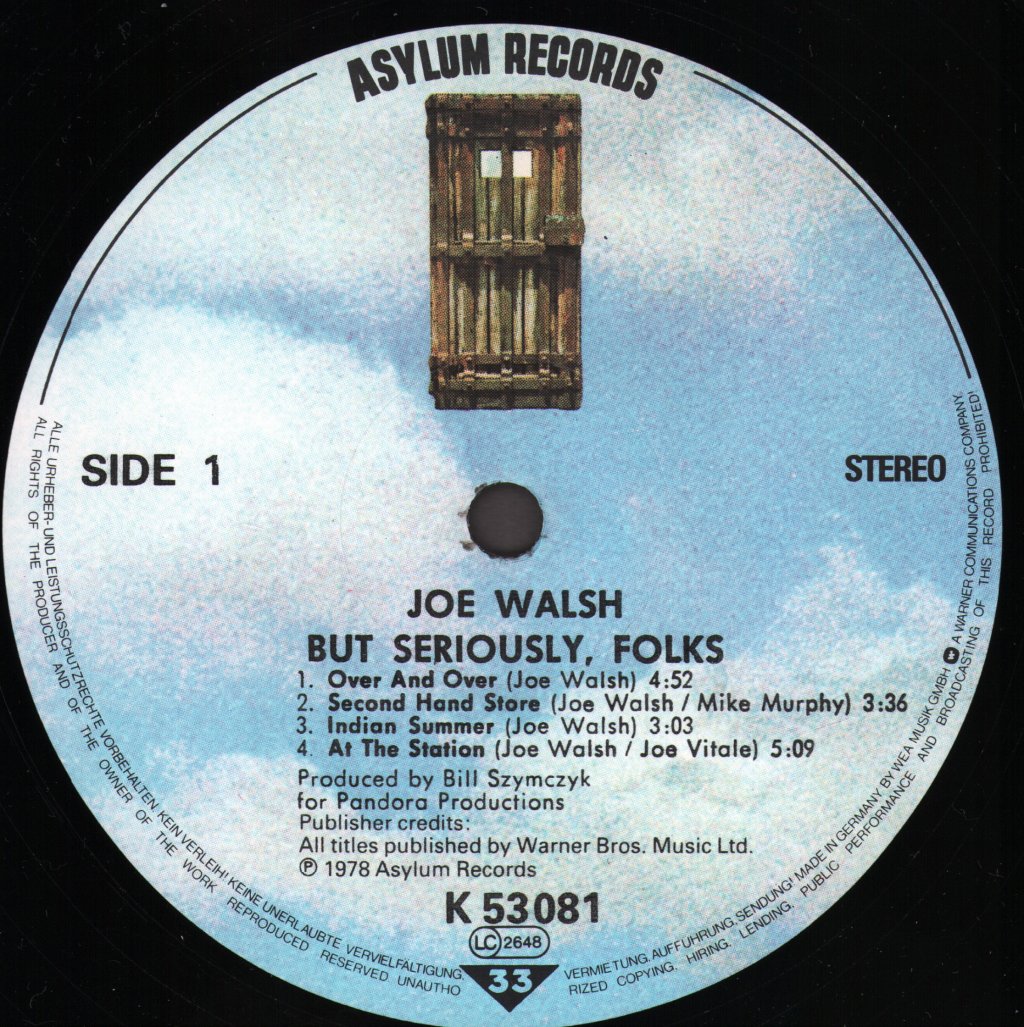 Joe Walsh - But Seriously, Folks... - Lp