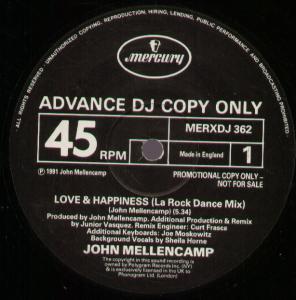 John Cougar Mellencamp - Love And Happiness - 12 Inch