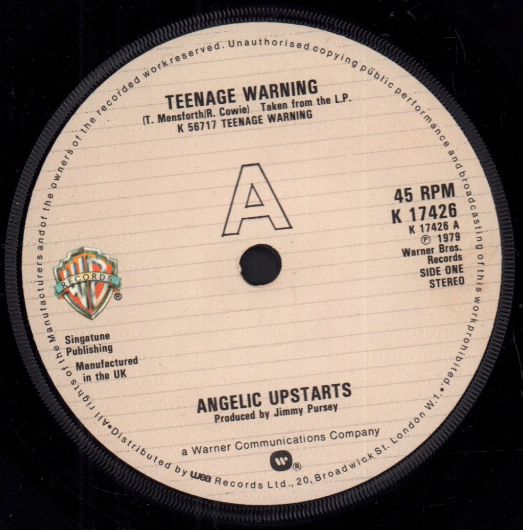 Angelic Upstarts - Teenage Warning - 7 Inch