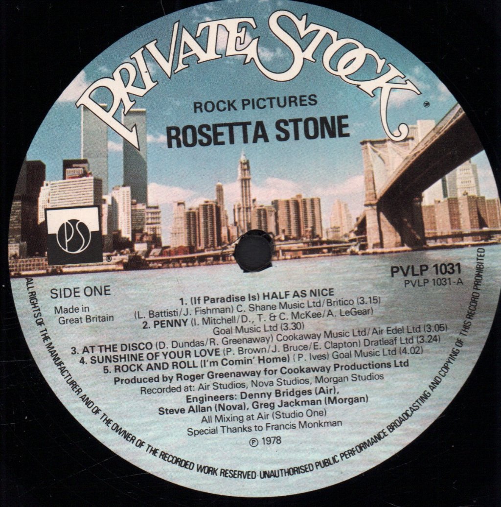 Rosetta Stone (Glam) - Rock Pictures - Lp