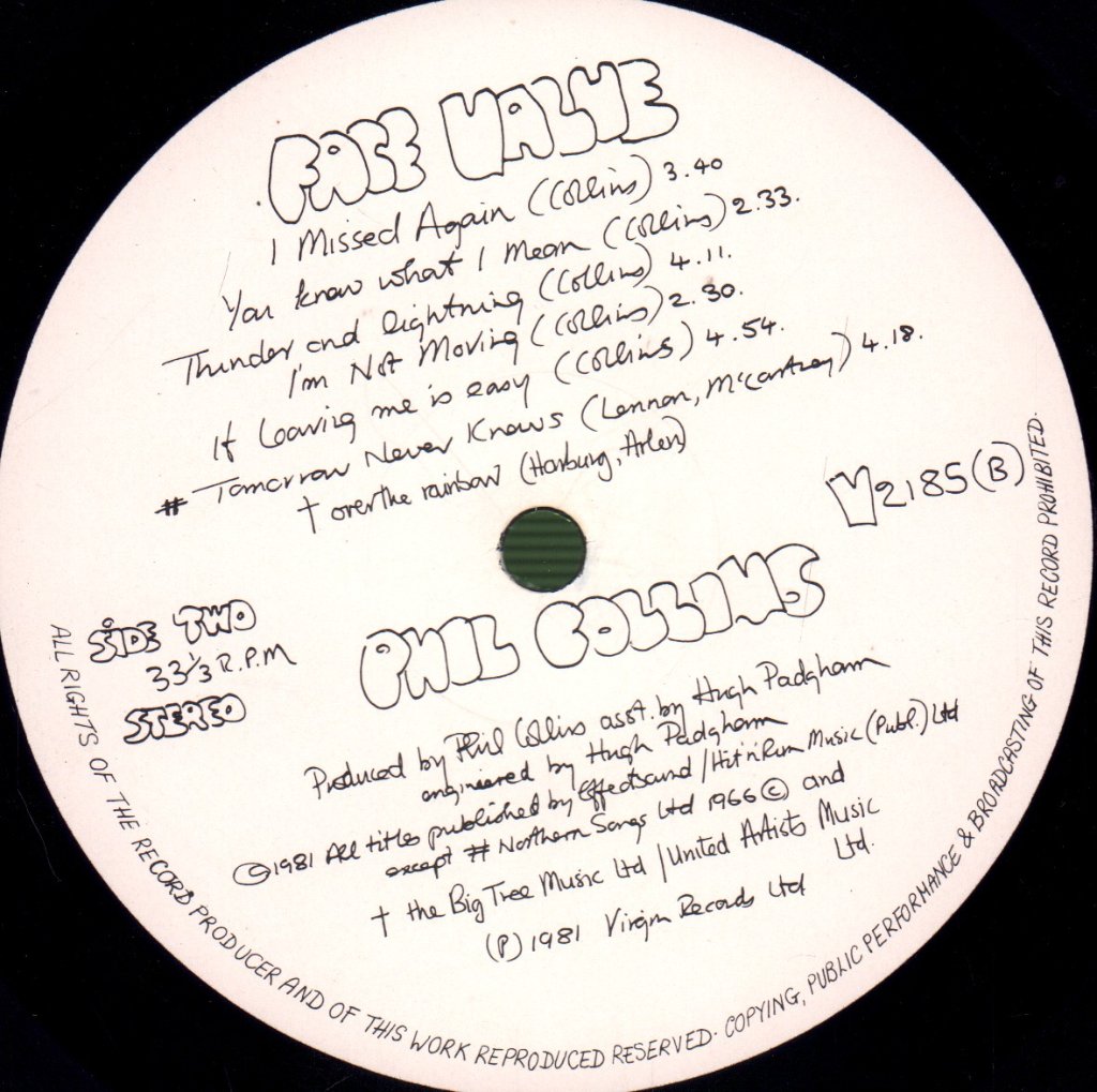 Phil Collins - Face Value - Lp