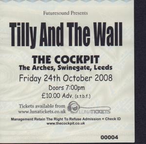 Tilly And The Wall - Cockpit Leeds 24/10/2008 - Ticket
