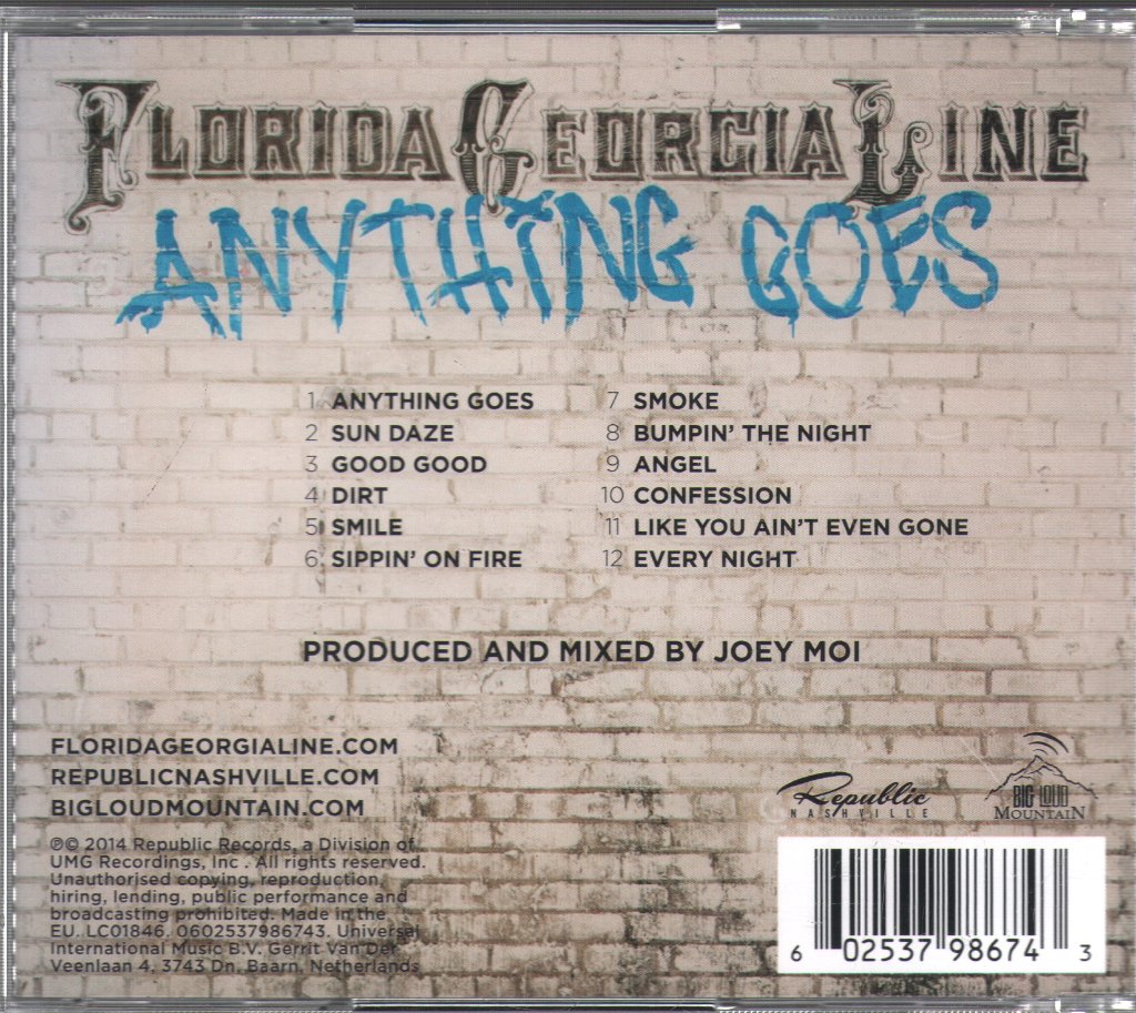 Florida Georgia Line - Anything Goes - Cd