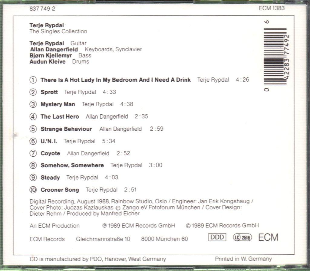 Terje Rypdal - Singles Collection - Cd