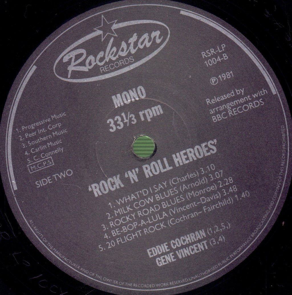 Eddie Cochran And Gene Vincent - Rock 'N' Roll Heroes - Lp