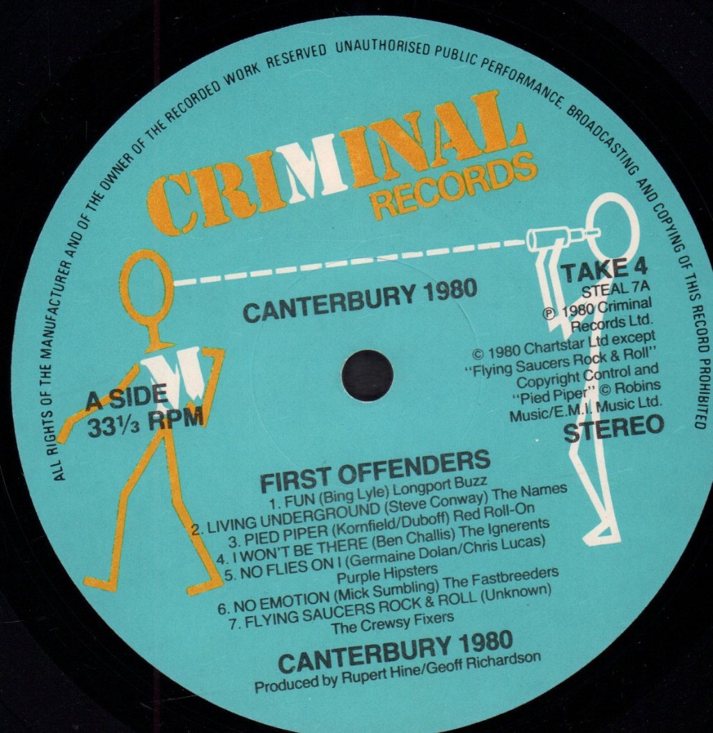 First Offenders - New Canterbury 1980 Music - Lp