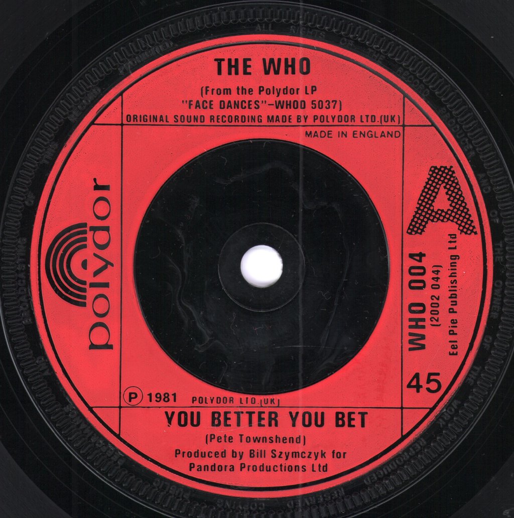 Who - You Better You Bet - 7 Inch