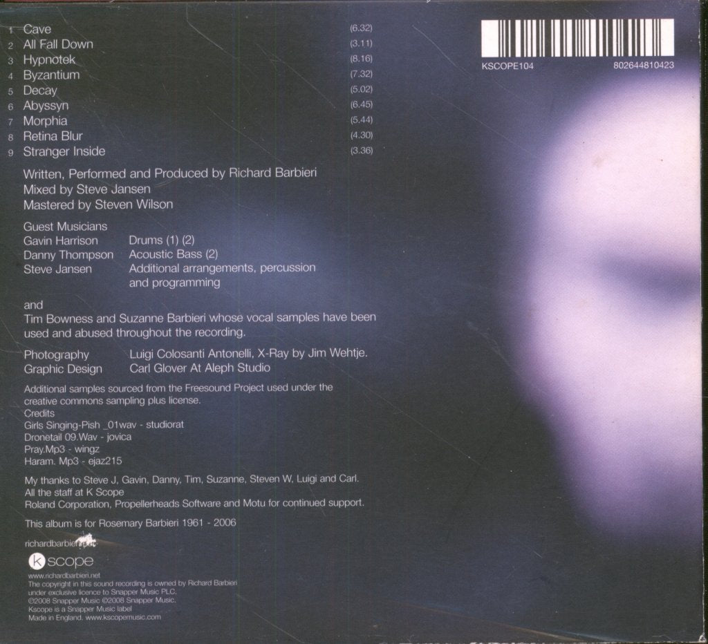 Richard Barbieri - Stranger Inside - Cd