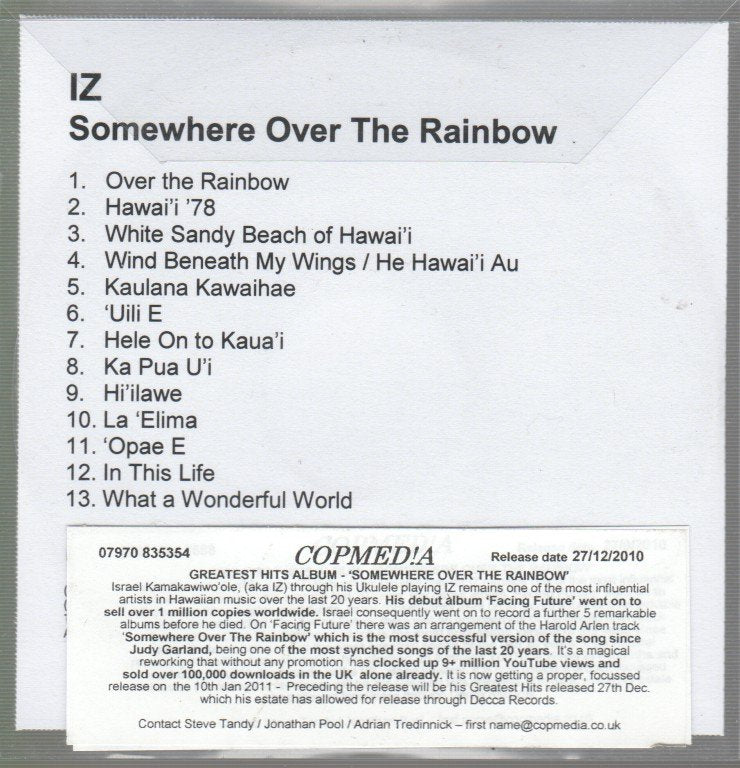 Israel Kamakawiwo'ole - Somewhere Over The Rainbow - Cdr