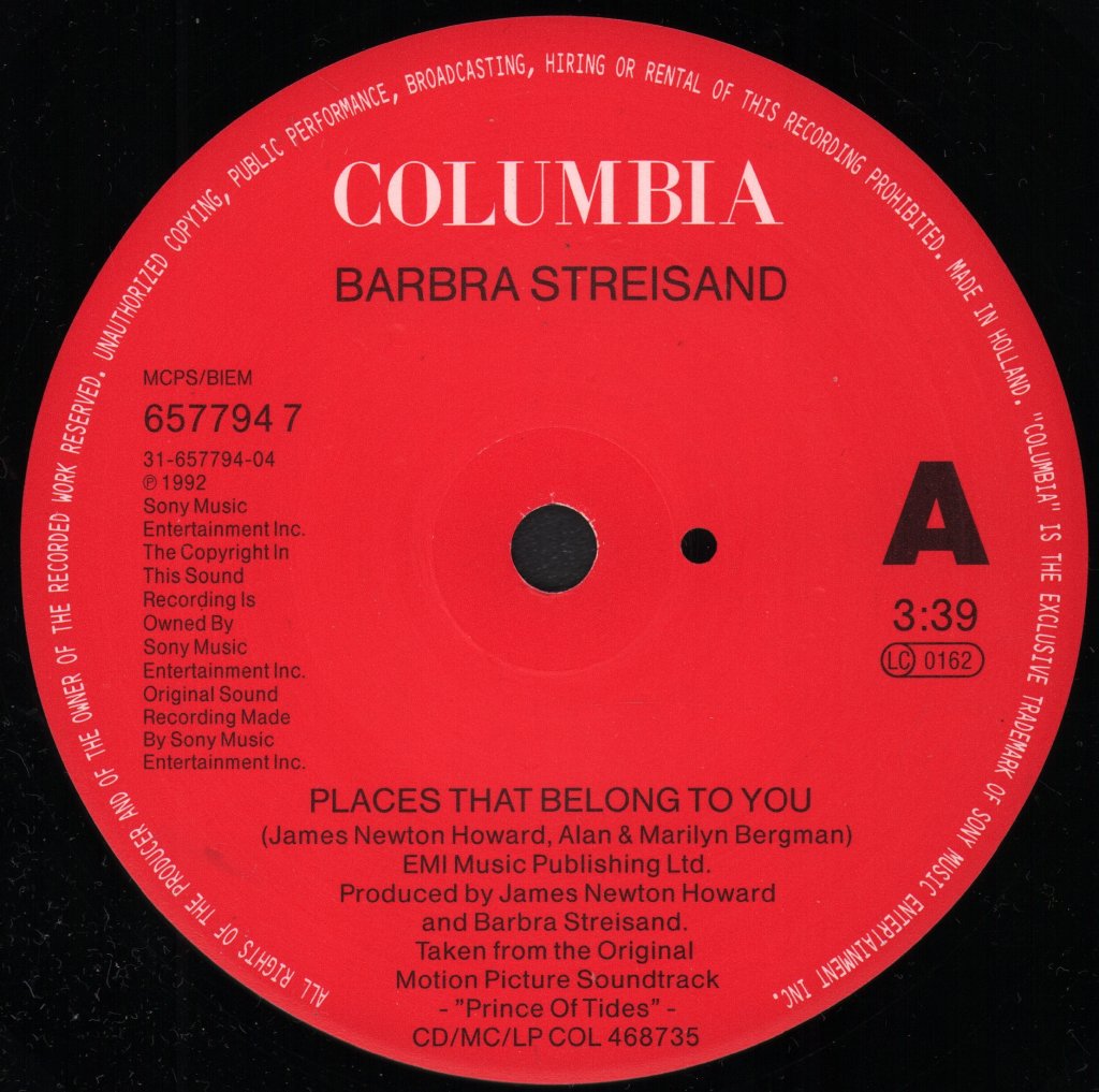 Barbra Streisand - Places That Belong To You - 7 Inch