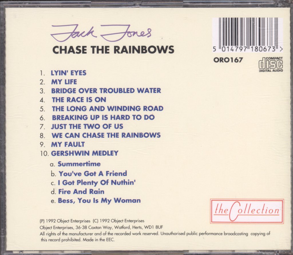 Jack Jones - Chase The Rainbows - Cd
