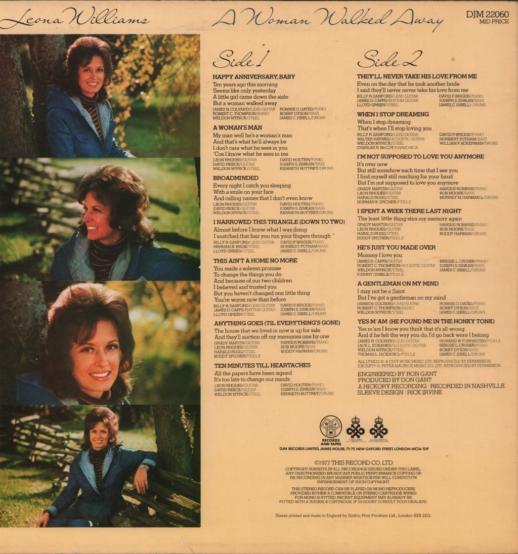 Leona Williams - Walked Away - Lp