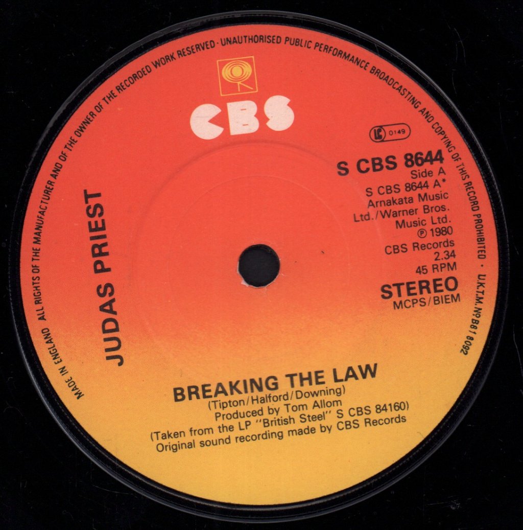 Judas Priest - Breaking The Law - 7 Inch