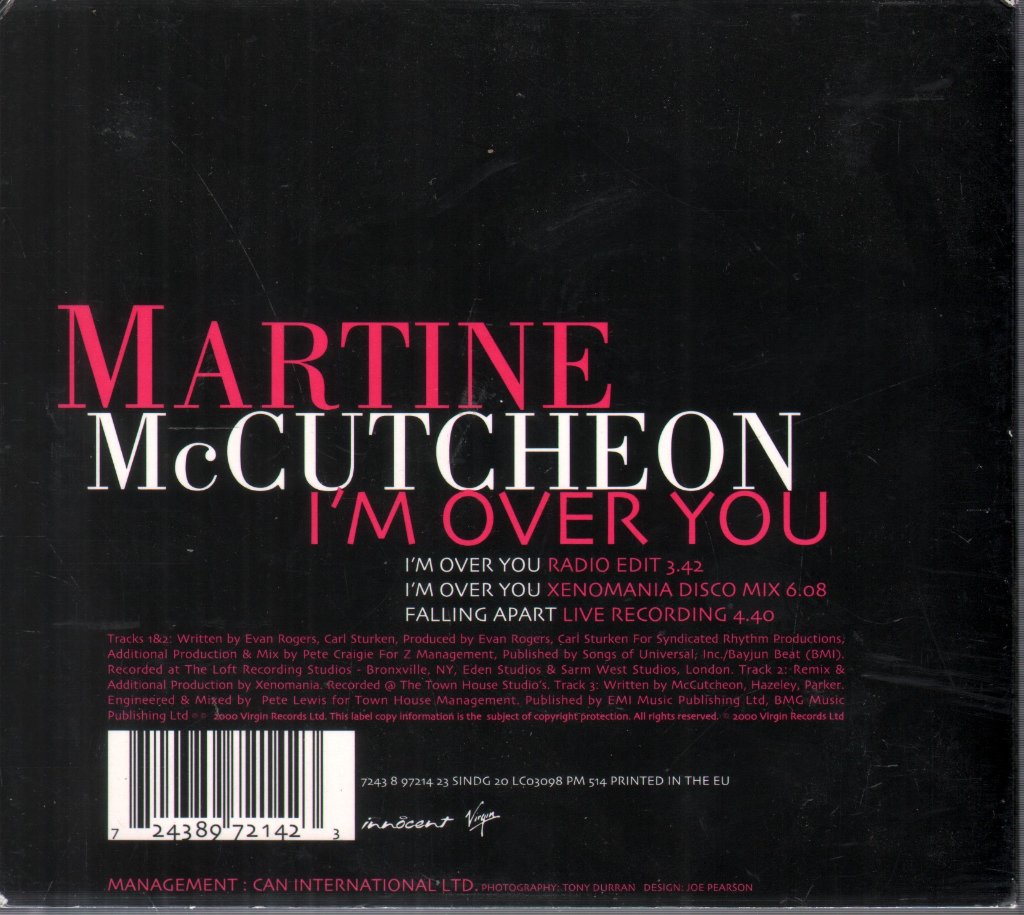 Martine Mccutcheon - I'm Over You - Cd