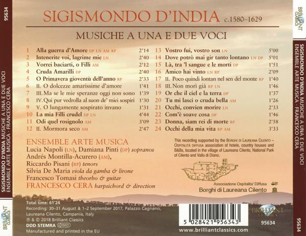 Sigismondo D'India - Musiche A Una E Due Voci - Cd