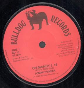 Tommy Pender - Oh Mandy - 7 Inch