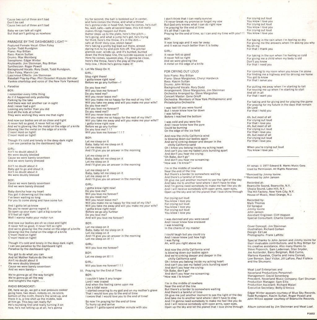 Meat Loaf - Bat Out Of Hell - Lp