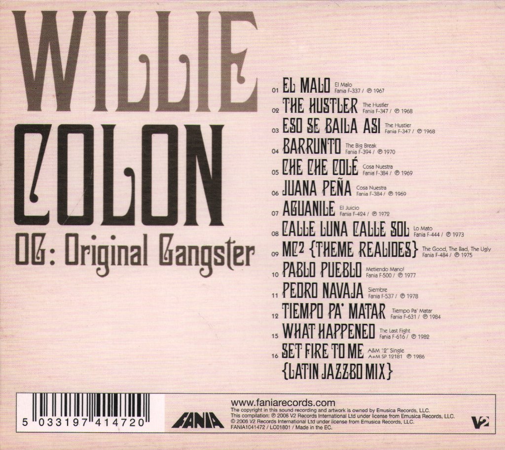 Willie Colón - OG: Original Gangster - Cd