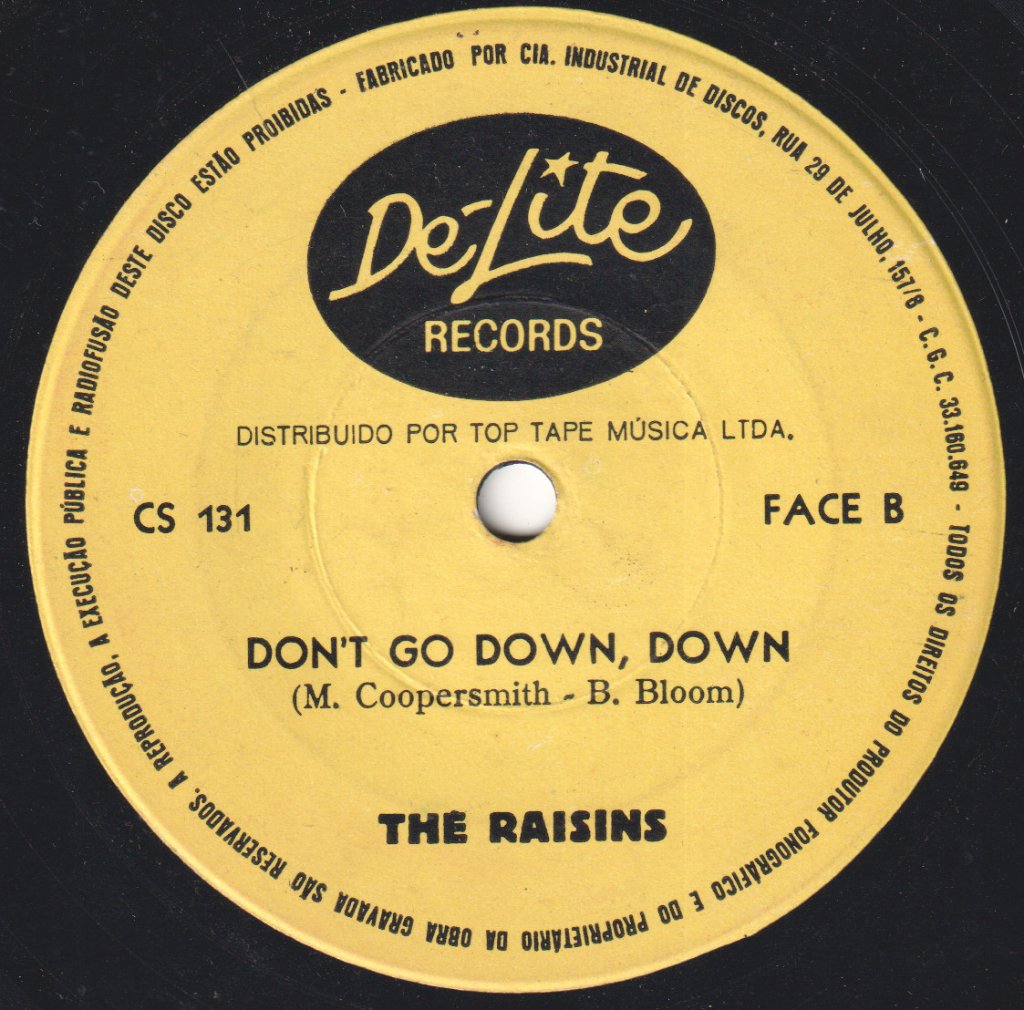 Raisins - Insecure / Don't Go Down, Down - 7 Inch