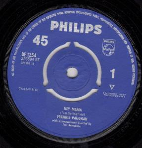 Frankie Vaughan - Hey Mama - 7 Inch