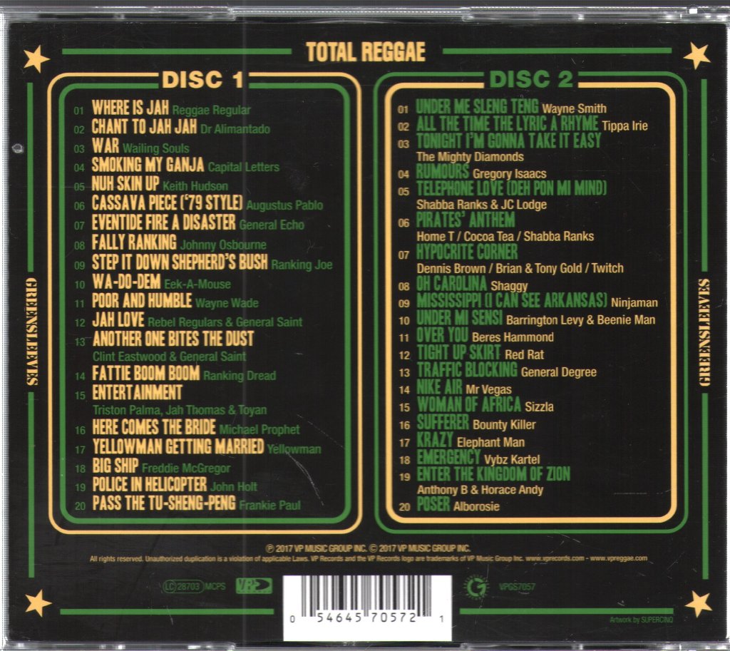 Various Artists - Total Reggae - Greensleeves 40th - 1977-2017 - Double Cd