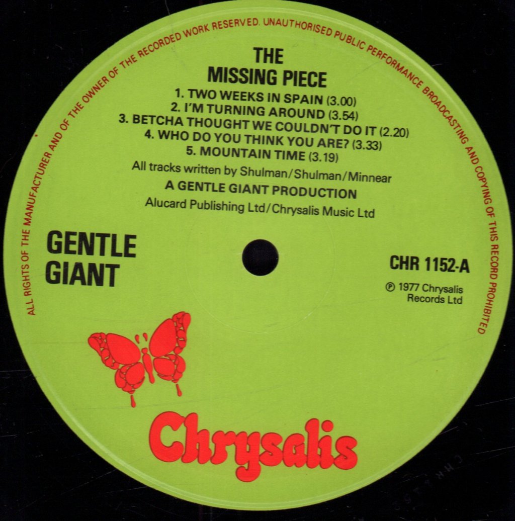 Gentle Giant - Missing Piece - Lp