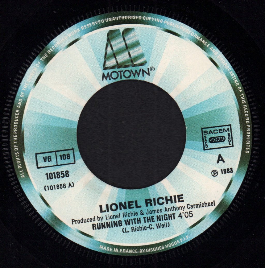 Lionel Richie - Running With The Night - 7 Inch