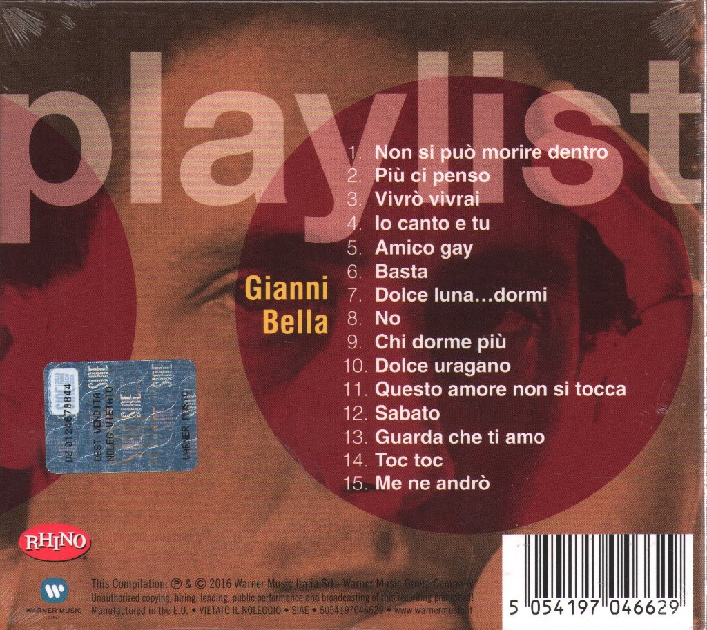 Gianni Bella - Playlist - Cd