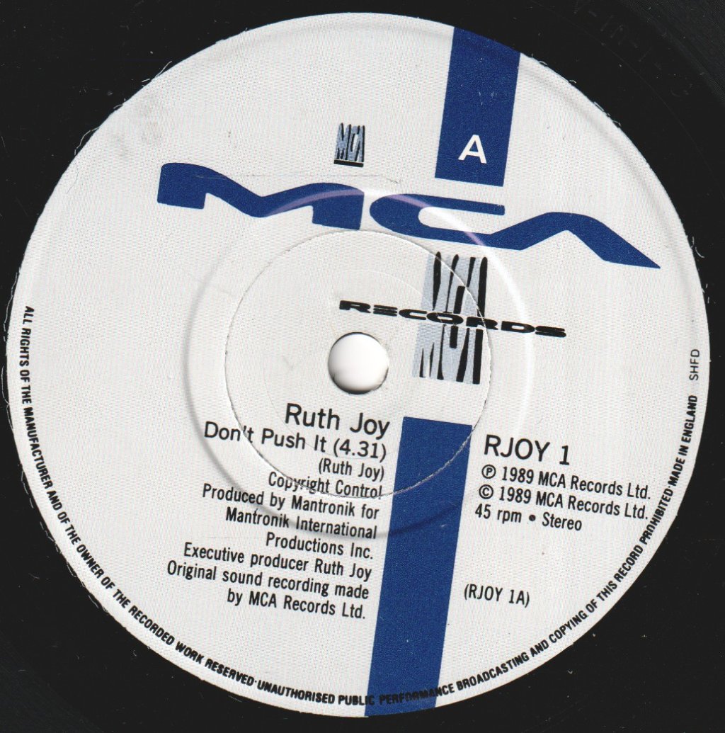 Ruth Joy - Don't Push It - 7 Inch