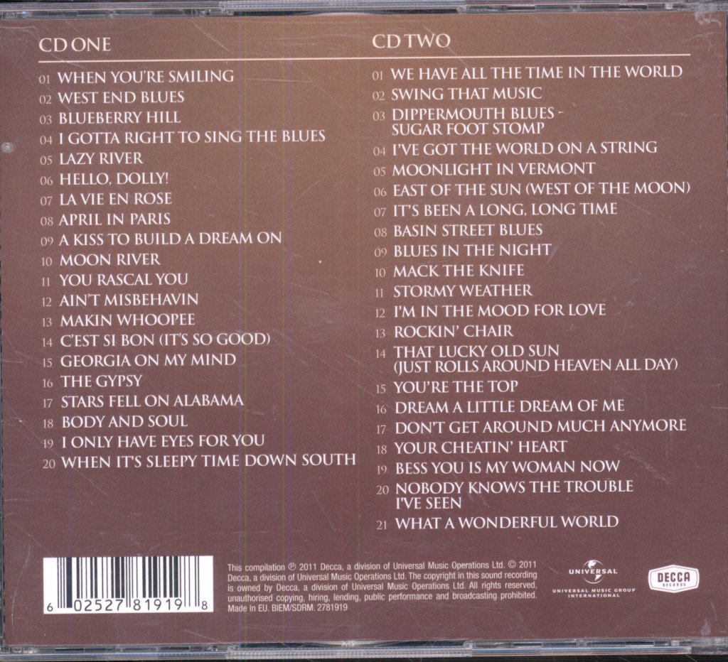 Louis Armstrong - Louis-The Best Of Louis Armstrong - Double Cd