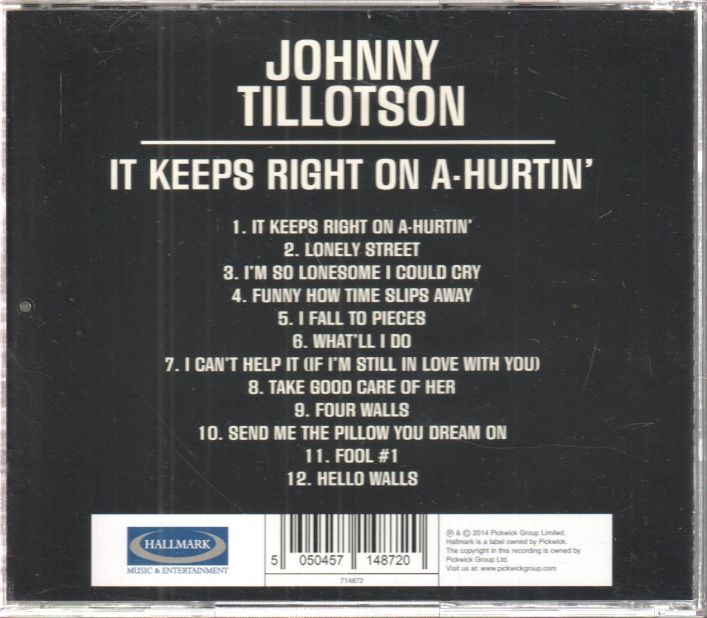Johnny Tillotson - It Keeps Right On A-Hurtin - Cd