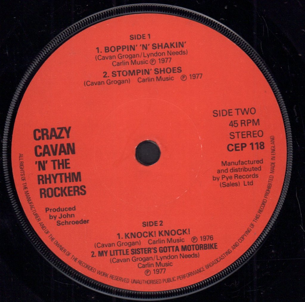 Crazy Cavan - Boppin N Shakin - 7 Inch
