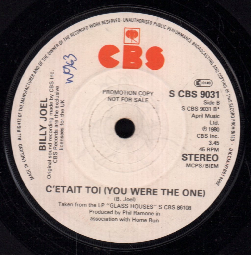 Billy Joel - Don't Ask Me Why - 7 Inch