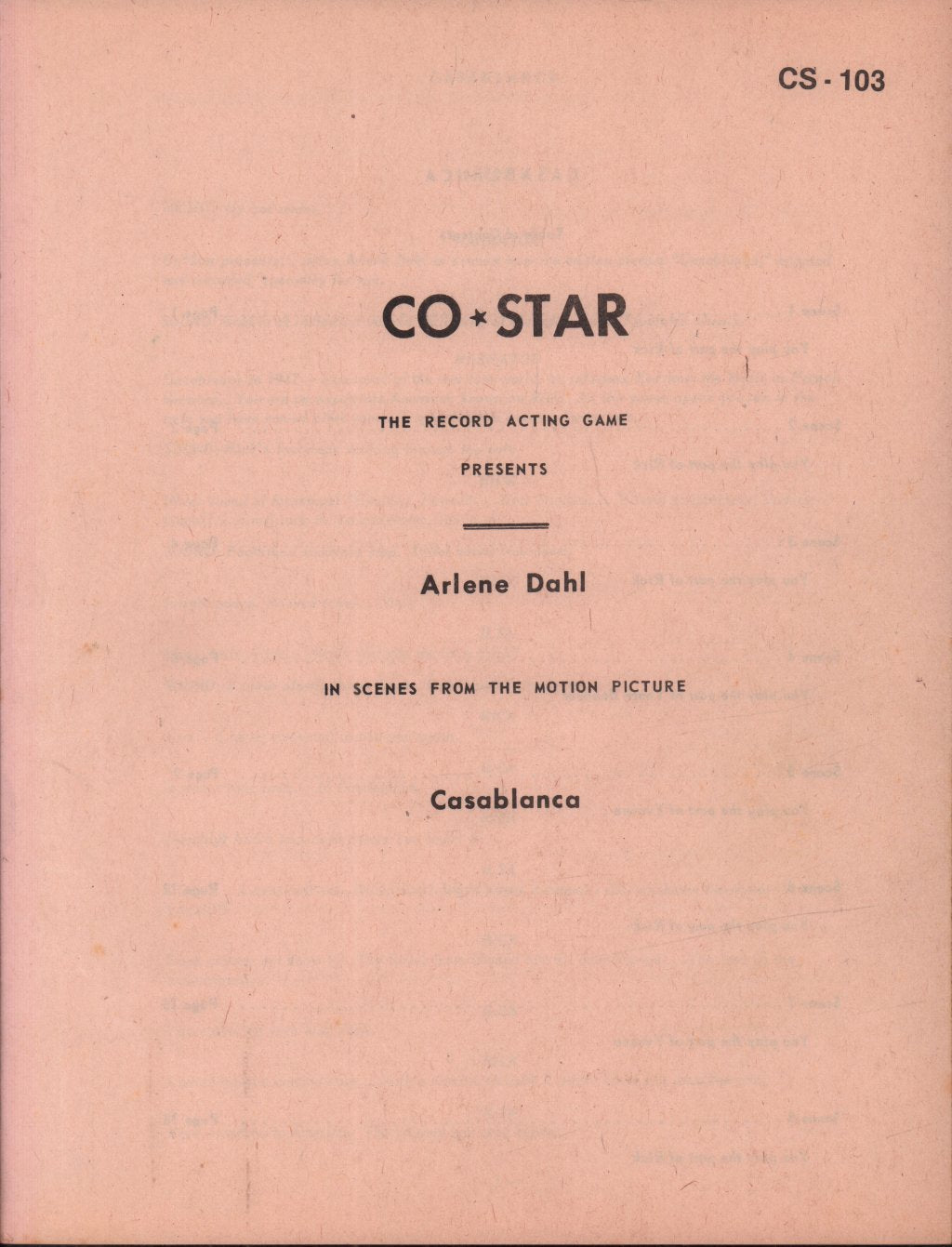 Arlene Dahl - Co Star The Record Acting Game Casablanca - Lp