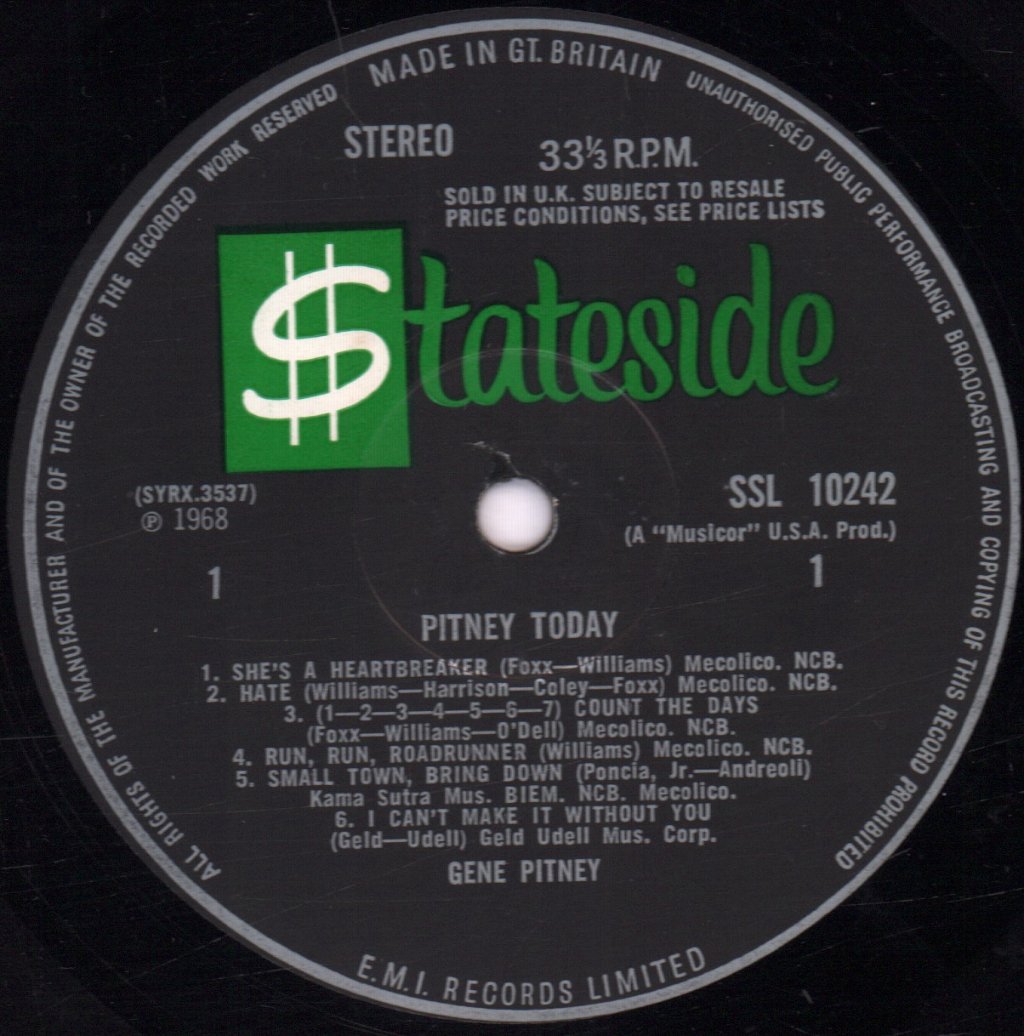 Gene Pitney - Pitney Today - Lp