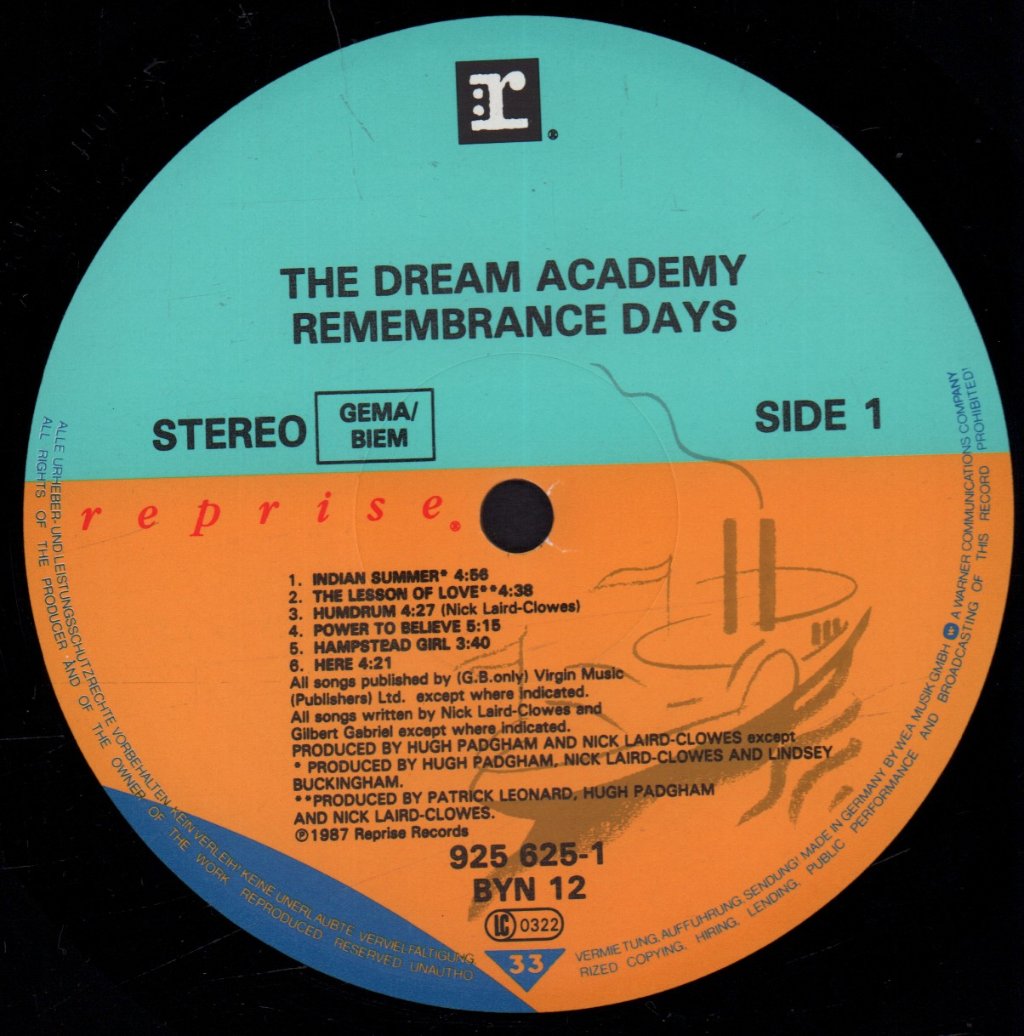 Dream Academy - Remembrance Days - Lp