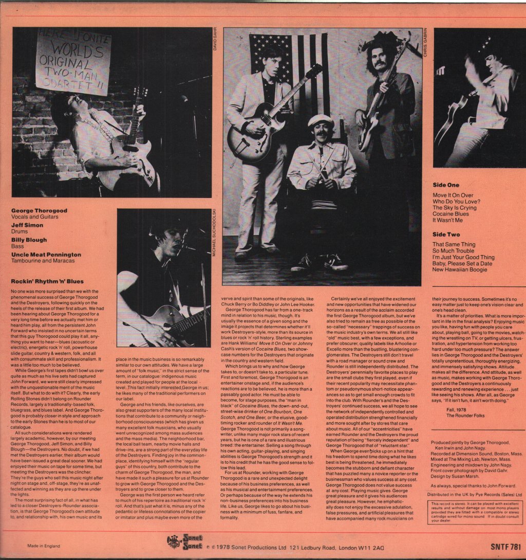 George Thorogood And The Destroyers - Move It On Over - Lp